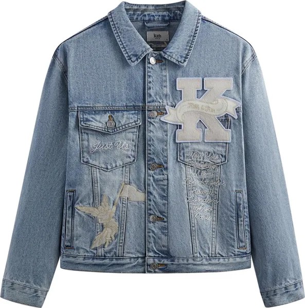 Куртка Kith Embroidered Centre Denim Jacket 'Light Indigo', синий