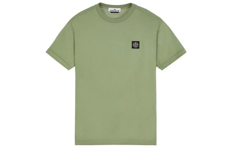 Футболка с круглым вырезом и логотипом Stone Island, зеленый