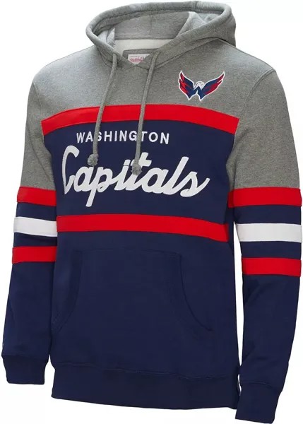 Темно-синий пуловер с капюшоном Mitchell & Ness Washington Capitals Head Coach