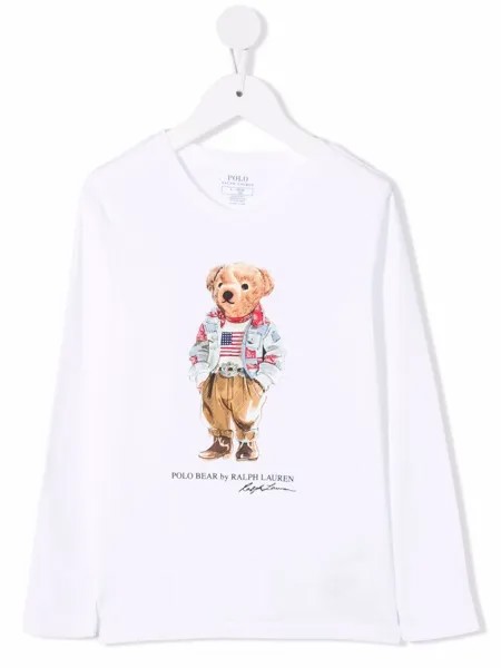 Ralph Lauren Kids футболка Polo Bear с длинными рукавами