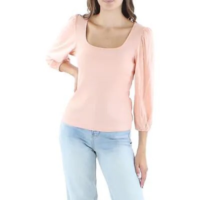 Женская футболка Sanctuary в рубчик розового цвета с U-образным вырезом, пуловер, рубашка S BHFO 4758
