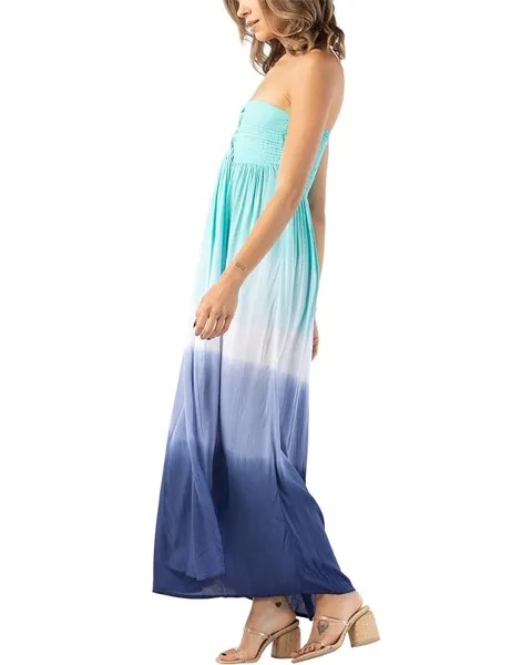 Платье Tiare Hawaii Jasmine Maxi Dress, цвет Teal White Navy Ombre