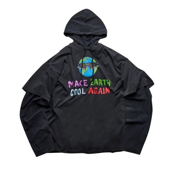 Худи с длинными рукавами Vetements Cool Earth, цвет Черный