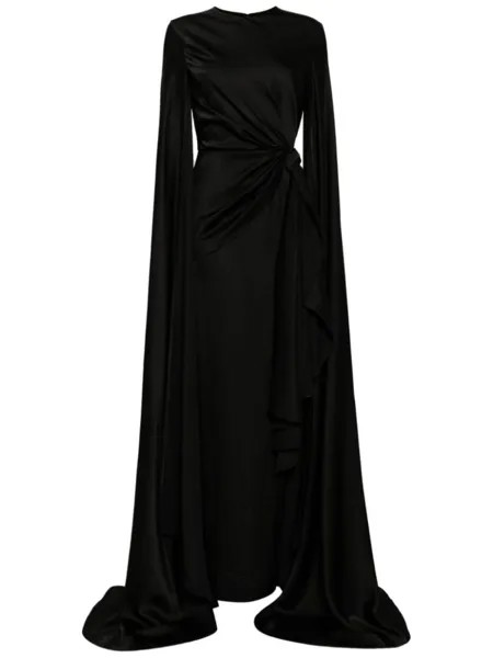 Solace London атласное платье макси The Elya, черный
