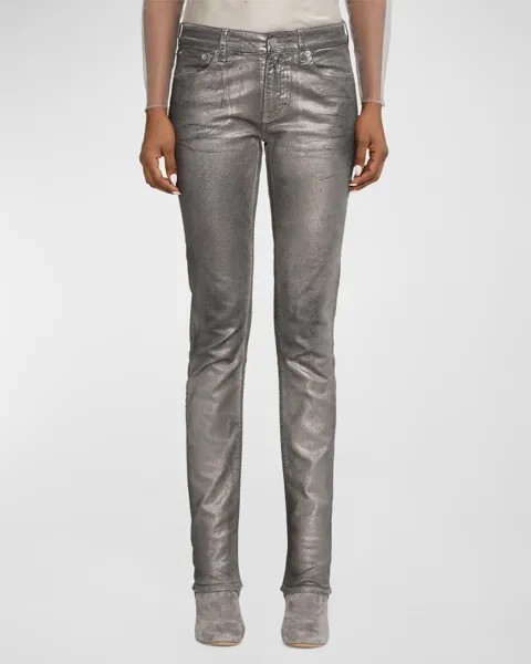 Джинсы Slim Fit из хромированной фольги Ralph Lauren Collection