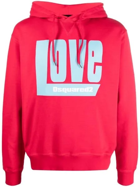 Dsquared2 худи с логотипом Love, красный