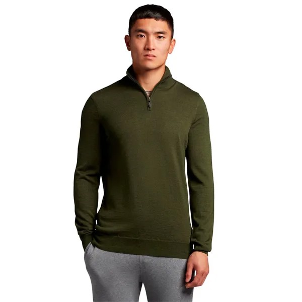 Свитер Lyle & Scott Tonal Eagle Half Zip, зеленый