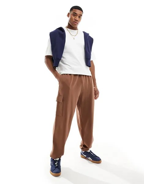 ASOS DESIGN — коричневые джоггеры оверсайз
