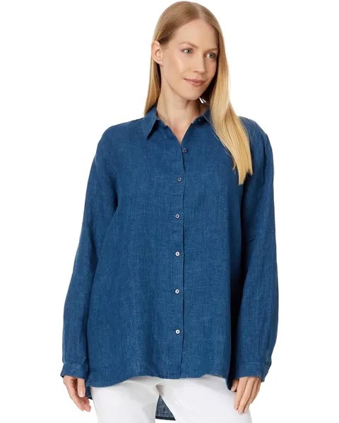 Рубашка Eileen Fisher Classic Collar Long, цвет Atlantis