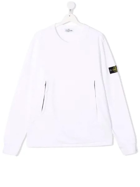 Stone Island Junior толстовка с нашивкой-логотипом