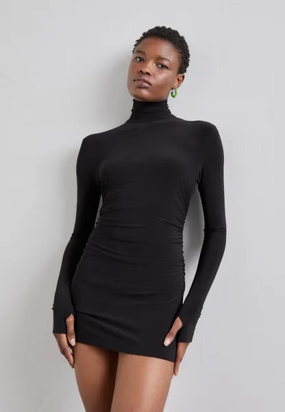 Платье из джерси Long Sleeve Turtleneck Pickleball Dress Norma Kamali, черный
