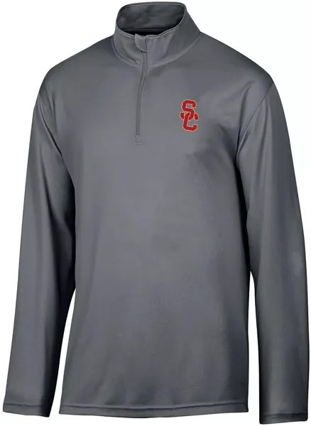 Серый пуловер с молнией 1/4 Champion USC Trojans