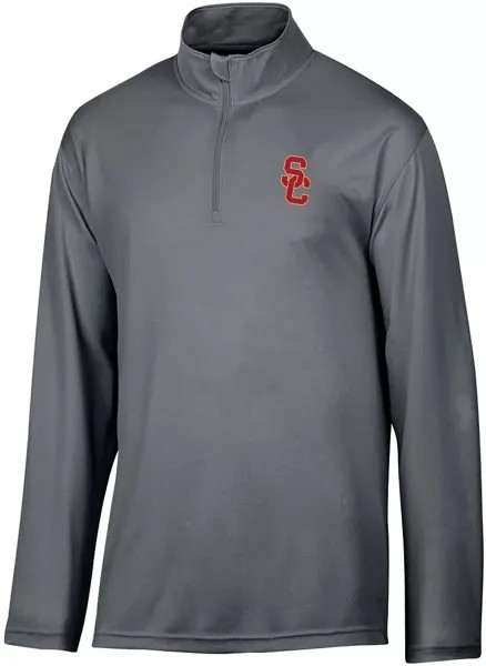 Серый пуловер с молнией 1/4 Champion USC Trojans