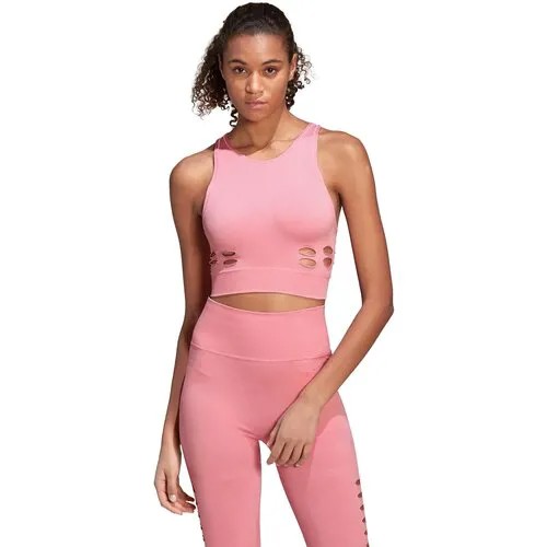 Топ adidas by Stella McCartney Truepurpose Yoga Knit Crop, размер M INT, розовый