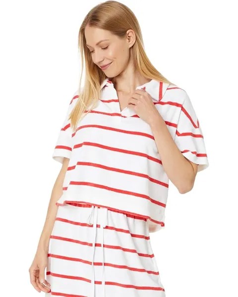 Поло Vineyard Vines Terry Towel Relaxed Polo, цвет Stripe White/Flame