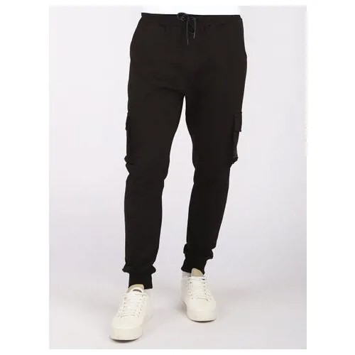 Мужские спортивные брюки A PASSION PLAY, SQ69010, с боковыми карманами, цвет черный, размер S