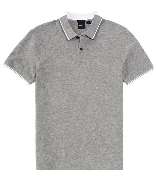 Рубашка поло с коротким рукавом BOSS Slim Fit Phillipson 448 Hugo Boss, серый