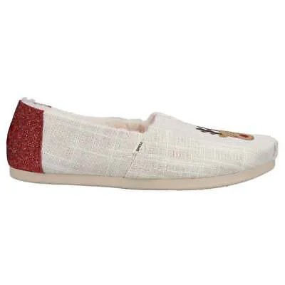 TOMS Alpargata Белые женские повседневные туфли без шнуровки с вышивкой 10016082T