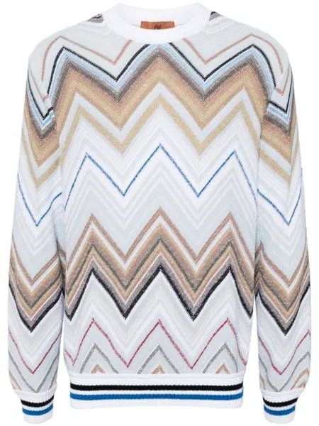 Missoni джемпер с узором шеврон, белый