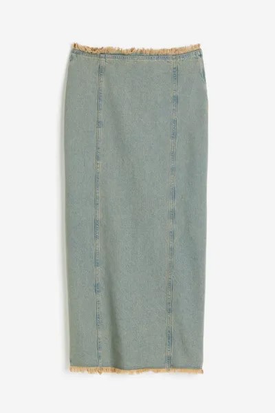 Джинсовая юбка H&M Raw-edged, светло-синий