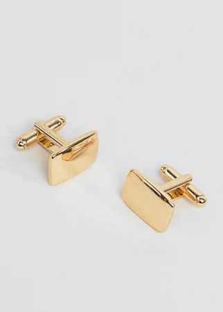 Квадратные золотистые запонки ASOS DESIGN-Золотистый