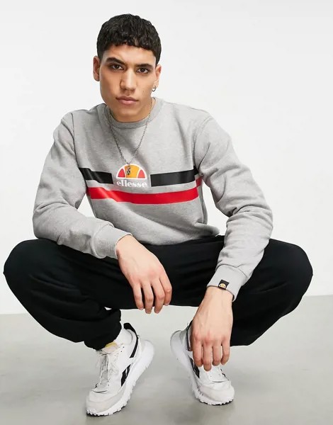 Серый свитшот с логотипом ellesse