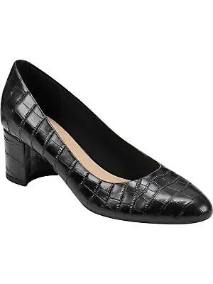 Женские черные кожаные туфли-лодочки EVOLVE на нескользком блочном каблуке без шнуровки, размер 9 м