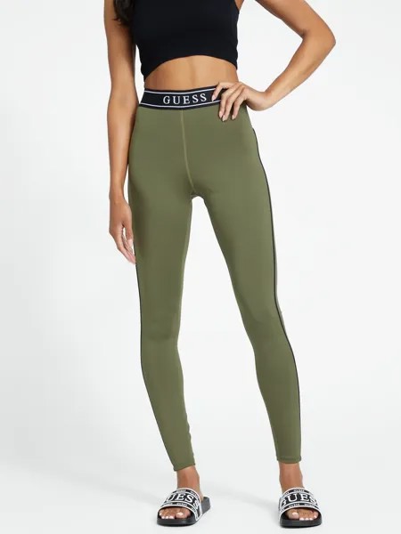 Темно-синие леггинсы с окантовкой и логотипом Guess Factory, цвет Dusty Sage