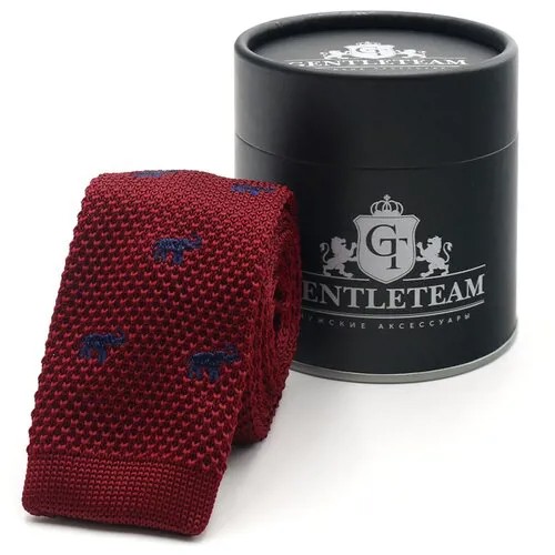Галстук GENTLETEAM, узкий, для мужчин, бордовый