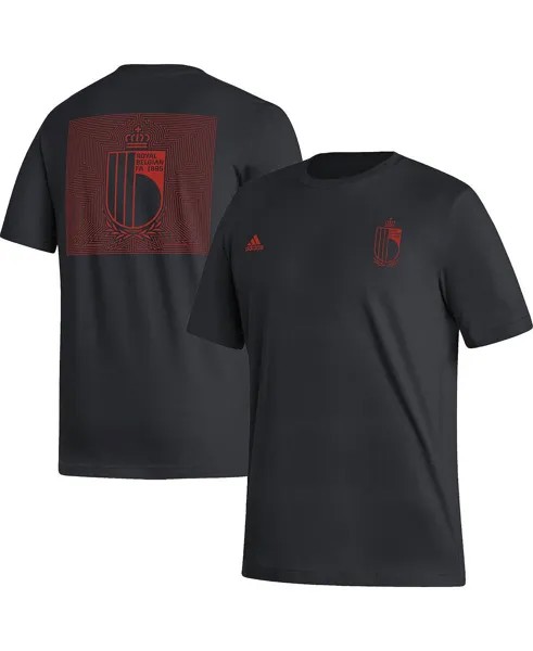 Мужская черная футболка с гербом национальной сборной бельгии adidas, черный