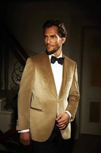 Новое поступление, золотые мужские костюмы, смокинг для жениха, куртка + брюки, для выпускного вечера, для лучшей вечеринки