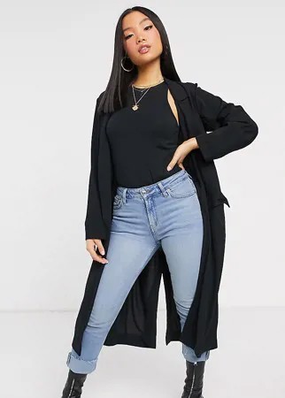 Черный мягкий пыльник ASOS DESIGN Petite-Черный цвет