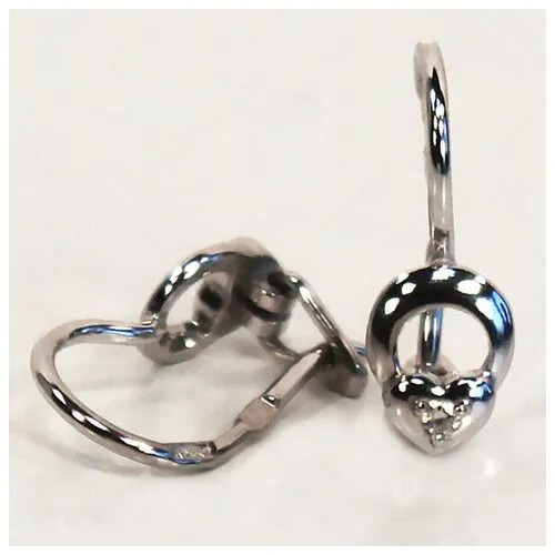 Серьги The Jeweller, серебро, 925 проба, родирование, фианит, бордовый