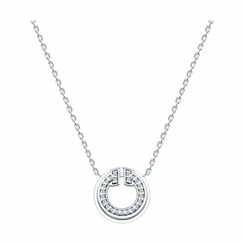 Колье Diamant, серебро, 925 проба, родирование, фианит, длина 45 см.