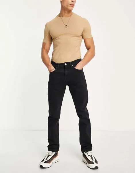 Черные прямые джинсы Pull&Bear