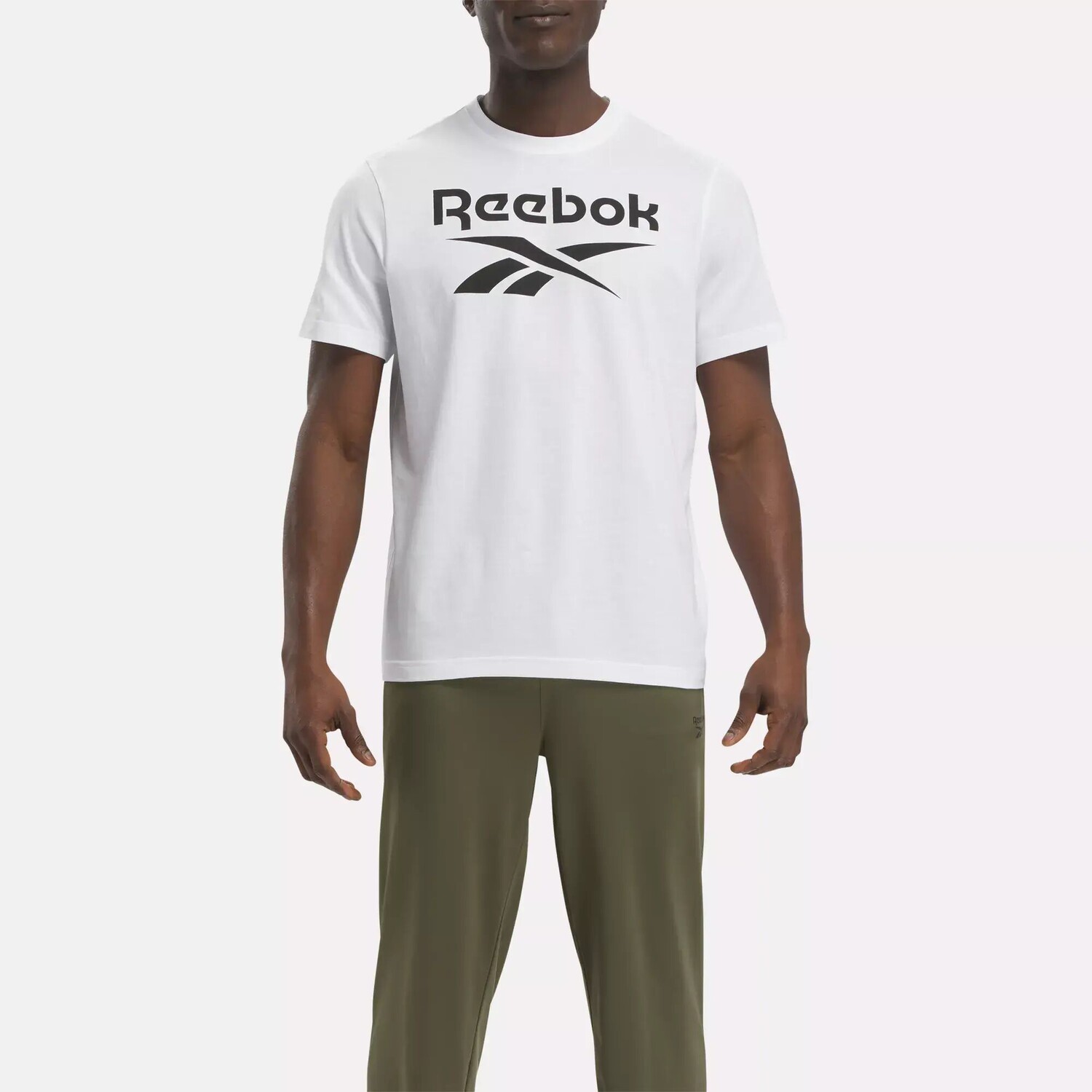 Футболка с большим сложенным логотипом Identity Reebok, белый/черный
