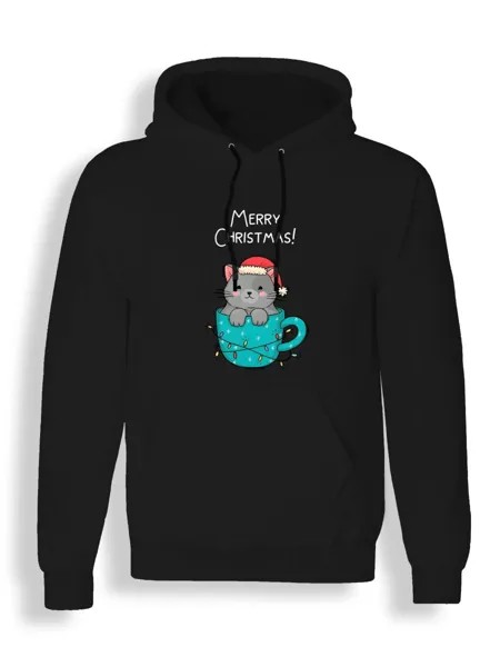 Худи унисекс Каждому Своё Merry Christmas/Рождество/Новый год NY7 черное XL