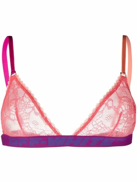 Off-White LOGO BAND LACE TRIANGLE BRA PINK NO CO