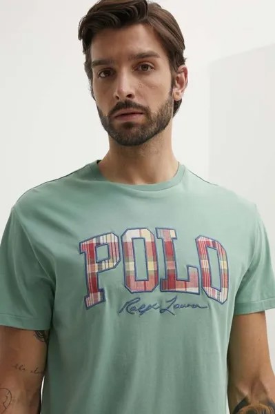 Хлопковая футболка Polo Ralph Lauren, зеленый