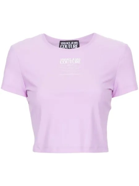 Versace Jeans Couture укороченная футболка с логотипом, фиолетовый