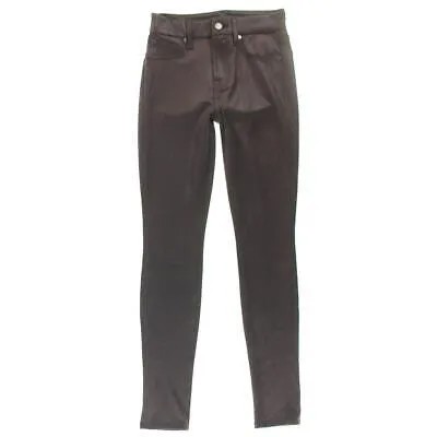 Женские фиолетовые узкие брюки из искусственной кожи 7 For All Mankind 27 BHFO 0355