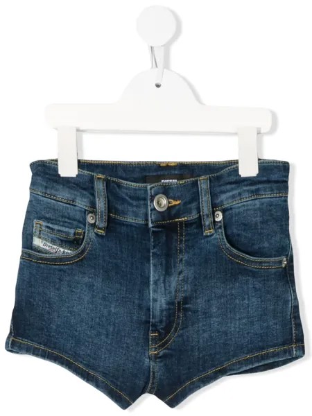 Diesel Kids джинсовые шорты с завышенной талией