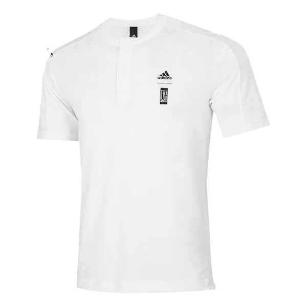 Футболка Adidas Brand Logo Printing Round Neck Short Sleeve White T-Shirt, Белый