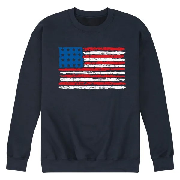 Мужской флисовый пуловер с потертым рисунком флага США Licensed Character