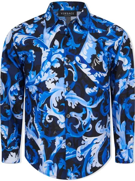 Versace Kids рубашка с принтом Baroccoflage