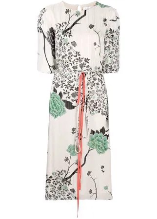 Victoria Victoria Beckham платье-трапеция миди с цветочным принтом