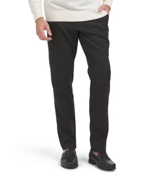 Меланжовые брюки узкого кроя Perry Ellis Portfolio, черный
