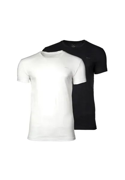 Мужская футболка, 2 шт. в упаковке - C-NECK T-SHIRT 2-PACK, круглый вырез, короткий рукав, хлопок GANT, черный