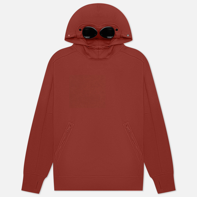 Мужская толстовка C.P. Company Goggle Hoodie Diagonal Raised Fleece бордовый, Размер L