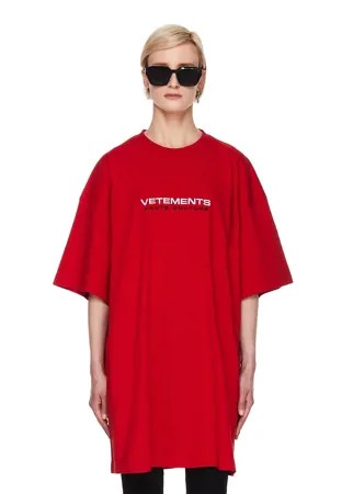 Красная футболка с вышивкой Haute Couture